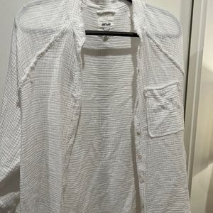 Aerie oversized white shirt coverup